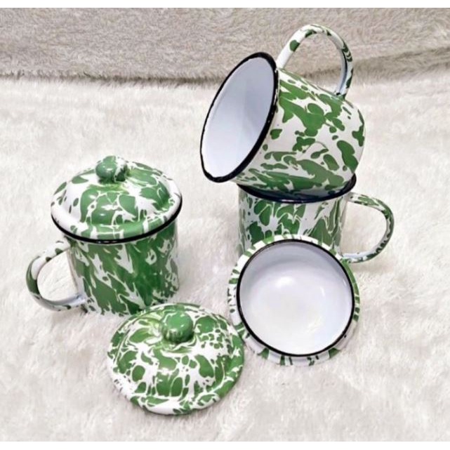 Mug Blirik 8cm Mug Enamel Blirik Jadul 8cm Gelas Jadul Blirik 8cm 1PCS
