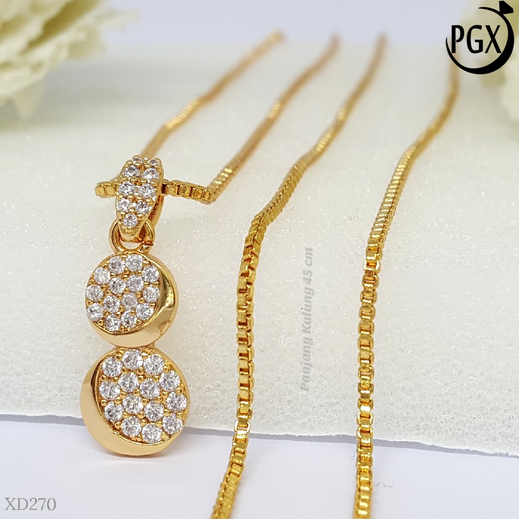 PGX Kalung Wanita Xuping Aksesoris Fashion Perhiasan Lapis Emas XD270