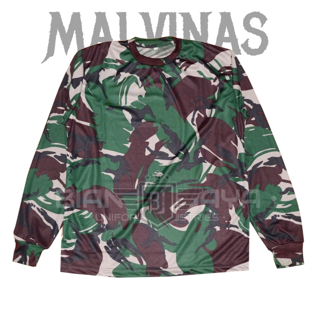 Kaos Loreng Malvinas Baju Kaos loreng lengan Panjang TNI Malvinas bahan dryfit terbaru