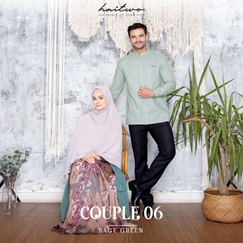 Haitwo Couple 006 couple 06 Gamis Ummayah dan Koko Aqeel Baju Sarimbit Syar'i Terbaru 2022