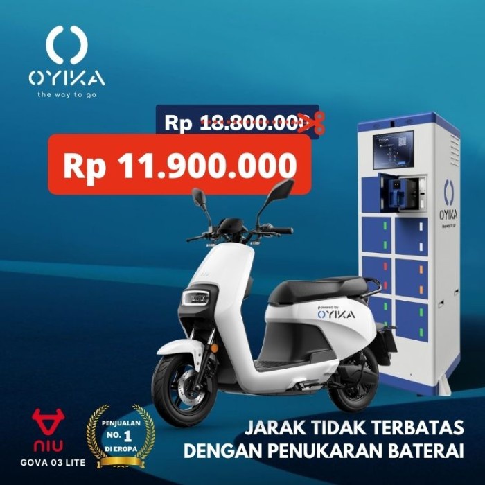Motor Listrik Motor Listrik Niu Gova 03 Electric Motorcycle (Putih)