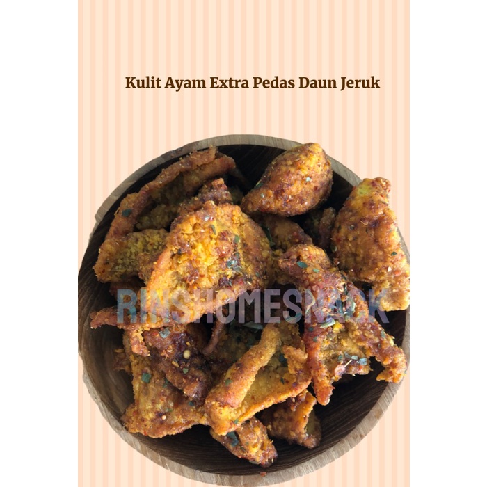 

Kripik Kulit Ayam Crispy Extra Pedas Daun Jeruk 250 Gram