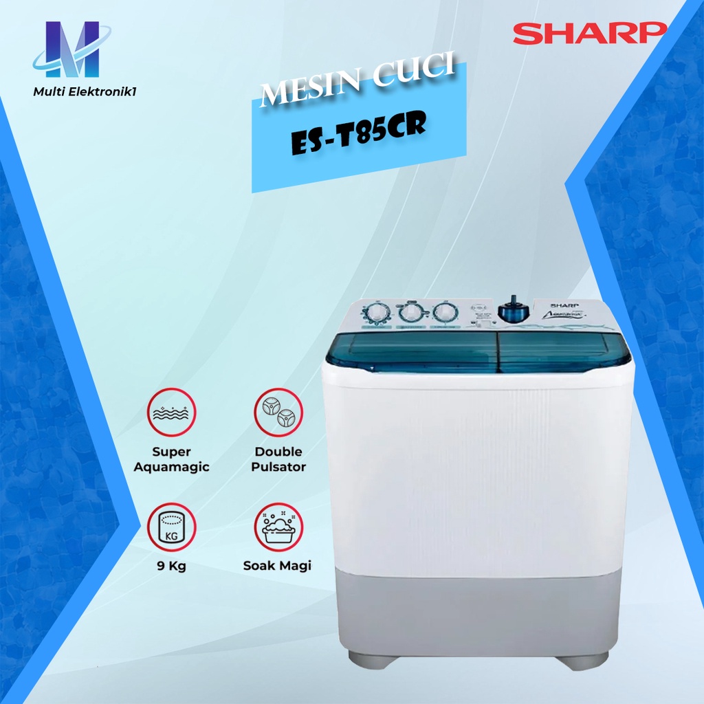 Jual Sharp ES-T85CR Mesin Cuci Twin Tub Blue | Shopee Indonesia