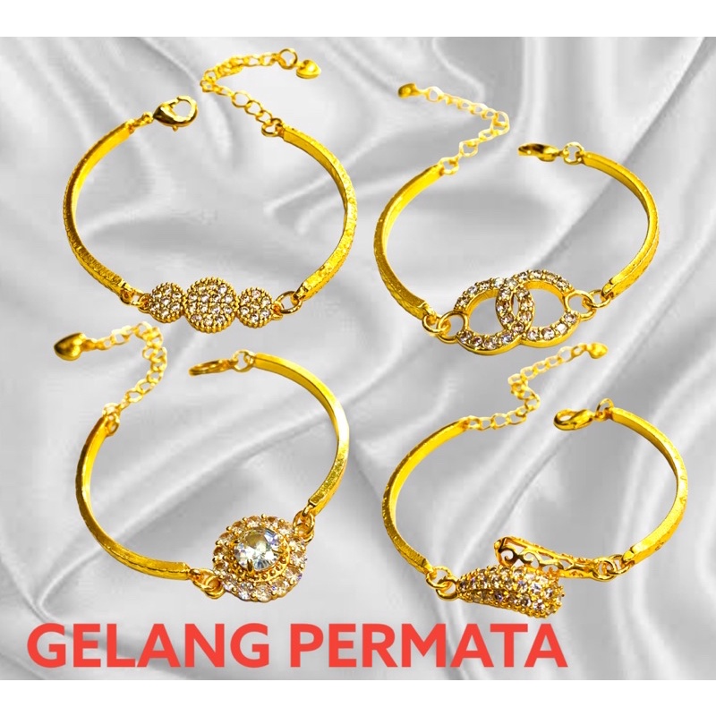 Gelang wanita  lapis emas yaxiya xuping  perhiasan penggati emas