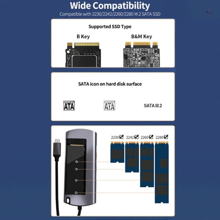 Netac Enclosure WH41, 6 in 1 dock &amp; M.2 SATA External SSD Case