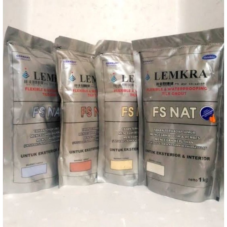 LEMKRA FS NAT 1 KG / Semen Pengisi Nat Dinding Lantai 11 Varian Warna / Semen Nat