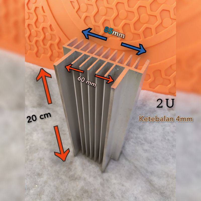 Heatsink pendingin 2u 20 cm built up 18 sirip hs 2u 20cm  heatsink