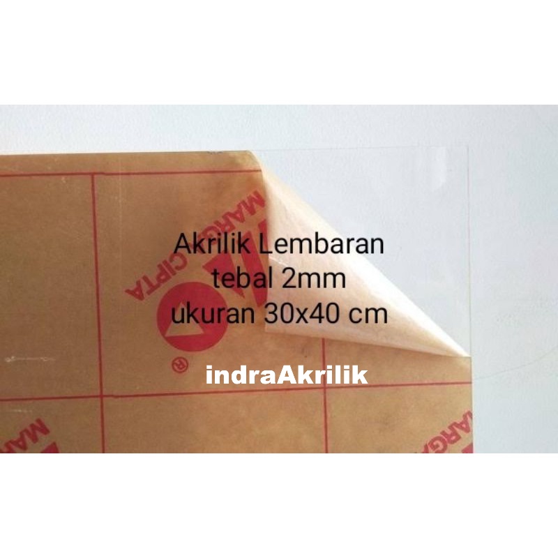 Akrilik Lembaran tebal 2mm Ukuran 30x40 cm
