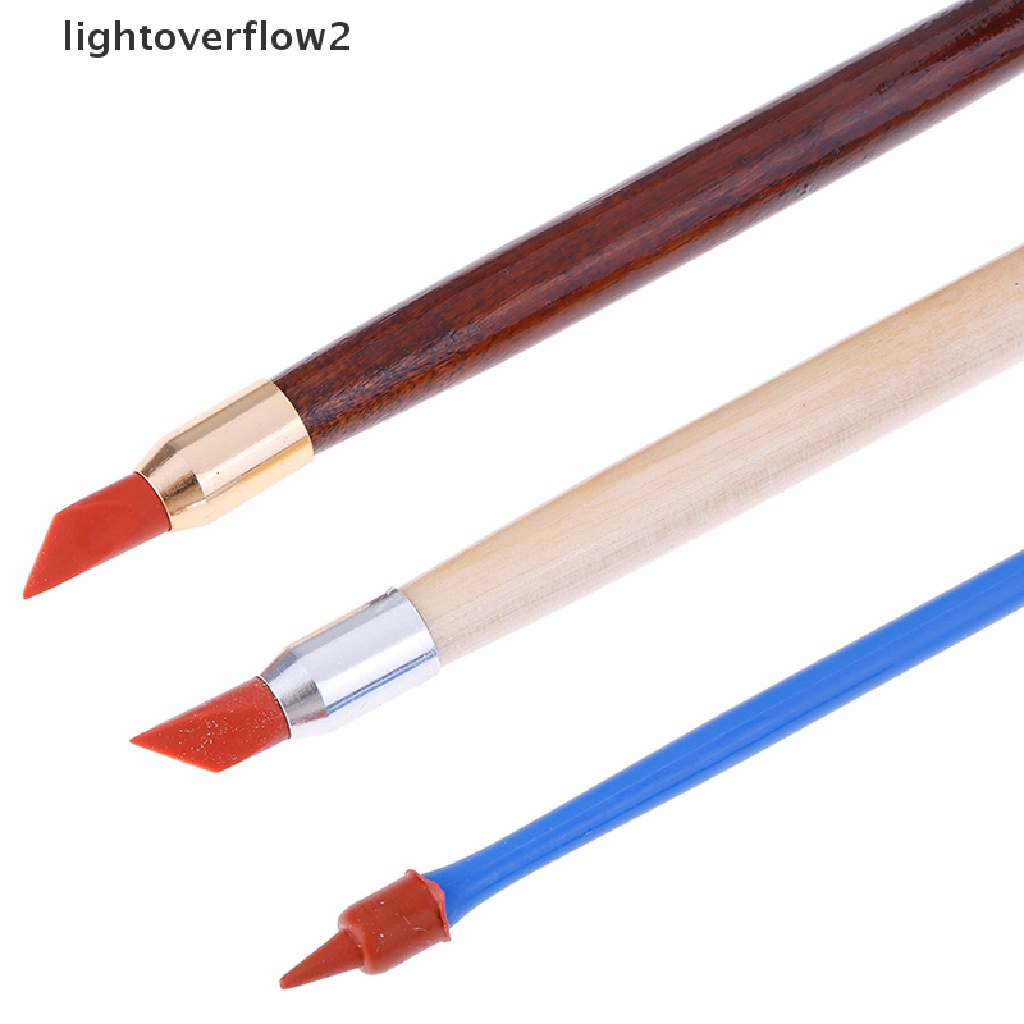 (lightoverflow2) 3pcs / Set Pena Karet Silikon Pembentuk Tembikar / Tanah Liat (ID)