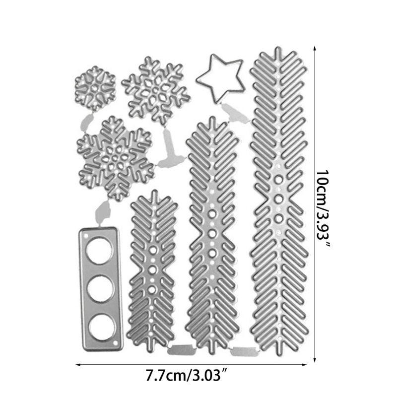 Cetakan Stensil Cutting Dies Motif Pohon Natal Bahan Metal Untuk Scrapbook / Craft DIY