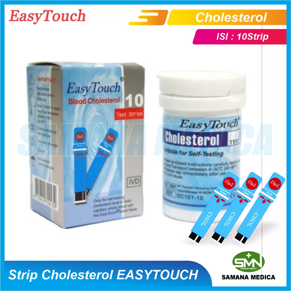 Easytouch Strip Cholestrol Total Easy Touch GCU 3 in 1 Refill dengan Chip