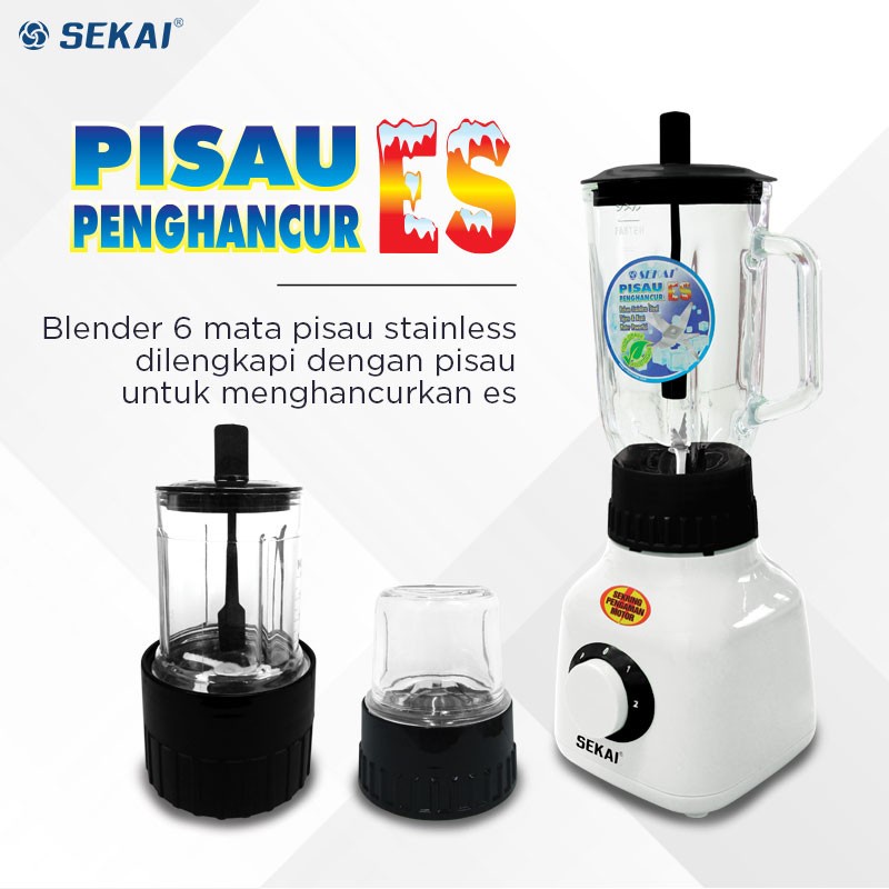 Sekai BL 752 Blender Kaca 3In1 . Baru &amp; Bergaransi