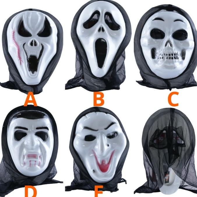 Jual Topeng Halloween Scream Kostum Hantu Seram Scary Skull & Ghost ...