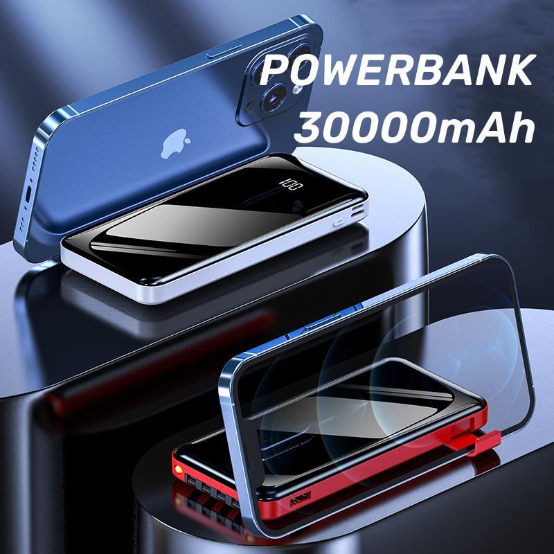 Power bank Fast Charging Kapasitas Nyata Powerbank 30000mAh 4 Output 3 Input LED Power Display cocok untuk  Xiaomi / OPPO / VIVO / Huawei / Samsung / IPHONE , dll