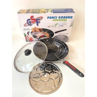 Panci wajan serbaguna dengan saringan minyak merk GSF
