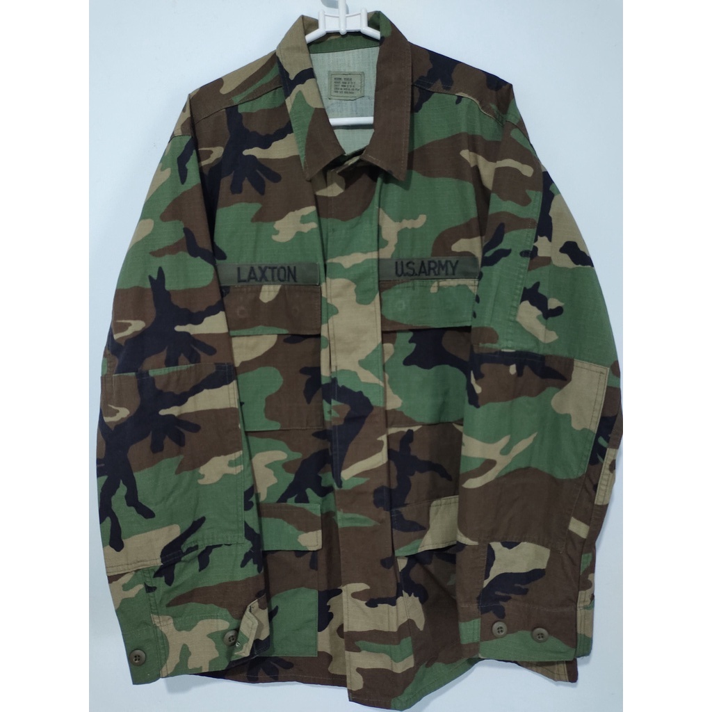 jaket militer bdu woodland camo