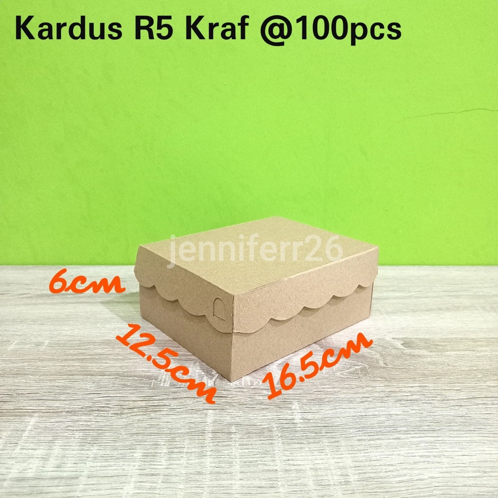 

Kardus coklat R5 kraf 16.5cm x 12.5cm x 6cm 310gsm kardus jajan kue coklat