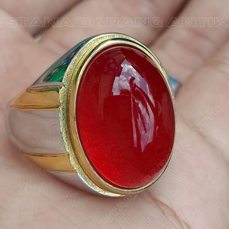 CINCIN BATU AKIK CEMPAKA ACEH MERAH TOP QUALITY ASLI 100% TOP QUALITY