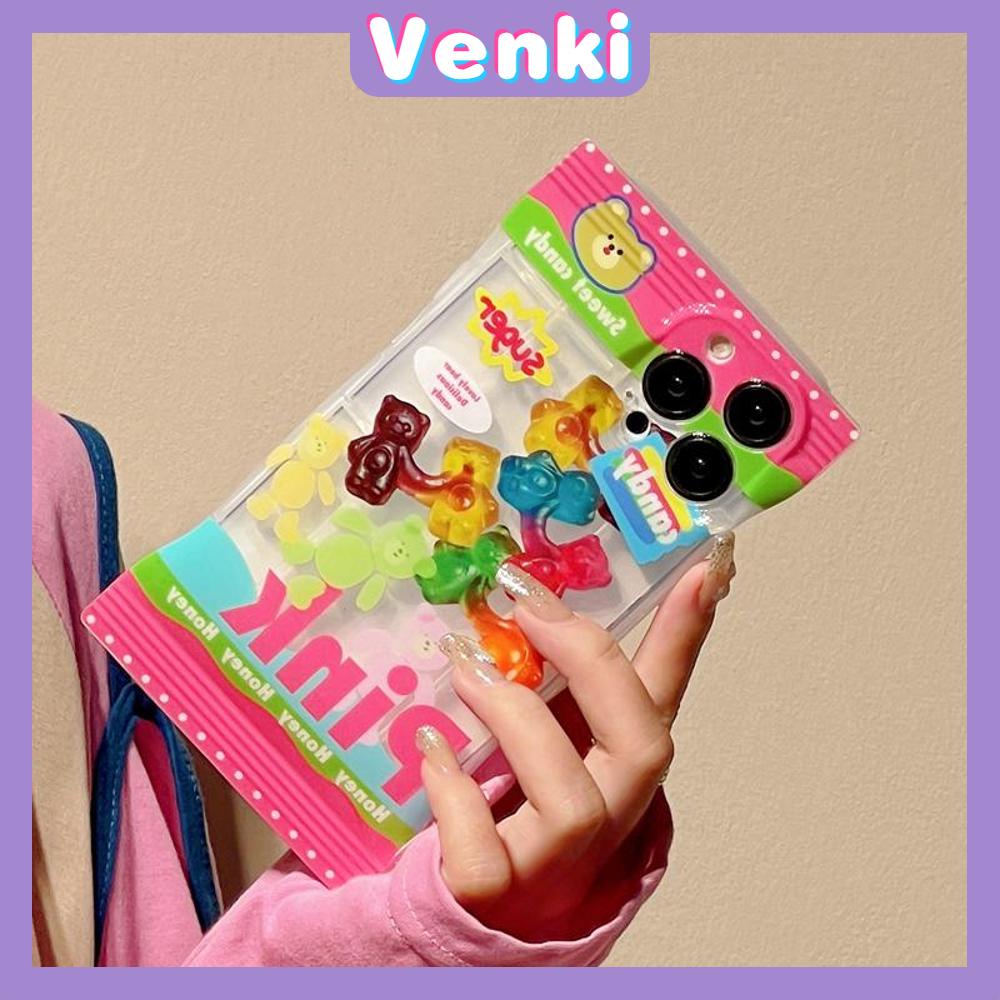 Case For iPhone 14 Pro Max Soft TPU Clear Case Snack Case Candy Bear Camera Protection Airbag Shockproof For iPhone 14 13 12 11 Plus Pro Max 7 Plus X XR