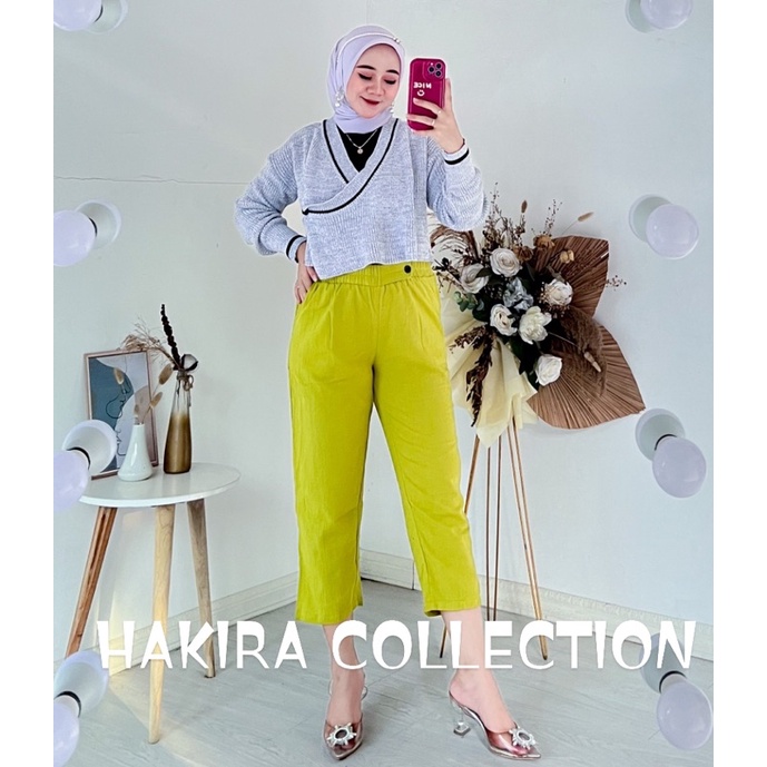 HAKIRA SIKA PANTS MODEL KANCING 7/9 KRINKEL PREMIUM