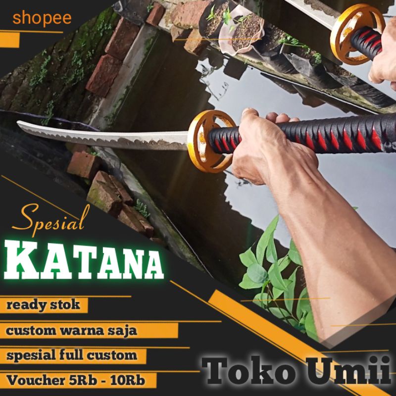 pedang kayu katana custom