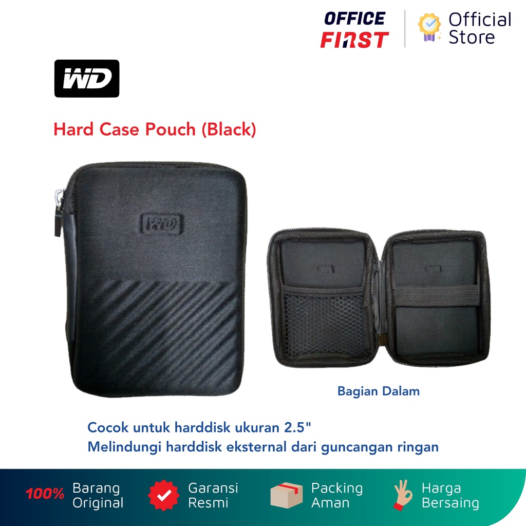 WD Hard Case Pouch Black Hard Disk External HDD Softcase Harddisk 2.5 in inch Casing HD Eksternal 2.5&quot;