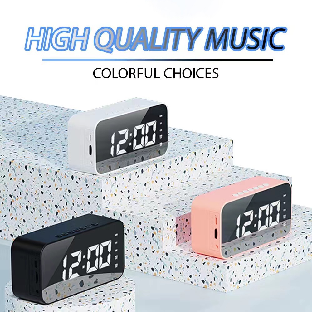 (HOT PROMOTE) AFS Speaker Bluetooth 5.0 Jam Alarm LED Display Ultra Bass Jam Alarm Clock LED Display Speaker Bluetooth Music Box Bluetooth Clock Bluetooth Digital Speaker - S20