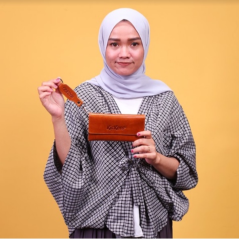 Dompet Kulit Wanita Dompet Panjang Kartu Pria Wanita Kickers DF00 Lipat Kulit Sapi Asli Original Dompet Panjang Pria Genuine Leather