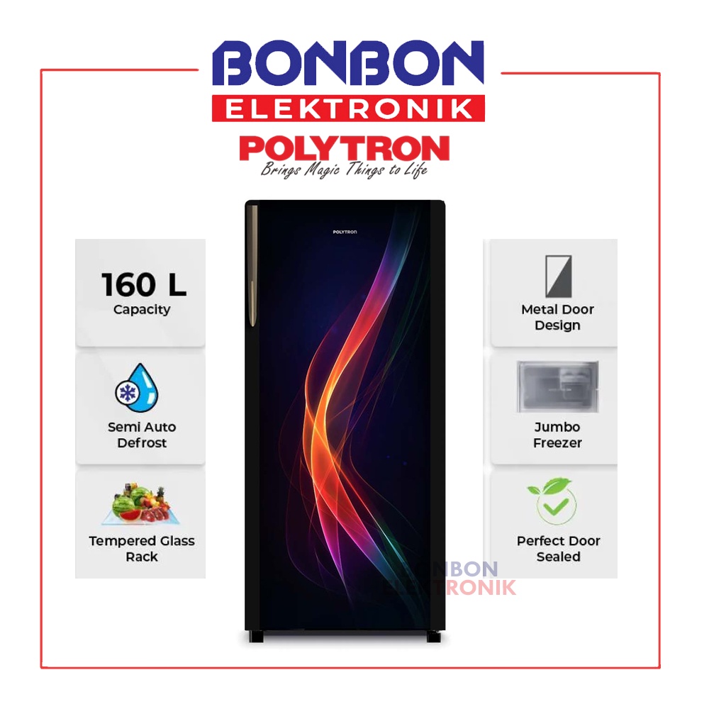 POLYTRON Kulkas 1 Pintu 160 Liter PRA 16PAX / PRA-16PAX 160L