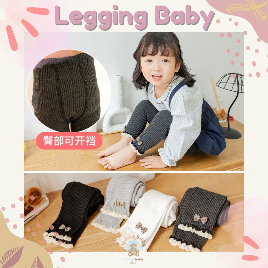 MBSS - LEGGING JOEY Legging buka kaki bayi / anak import motif warna polos