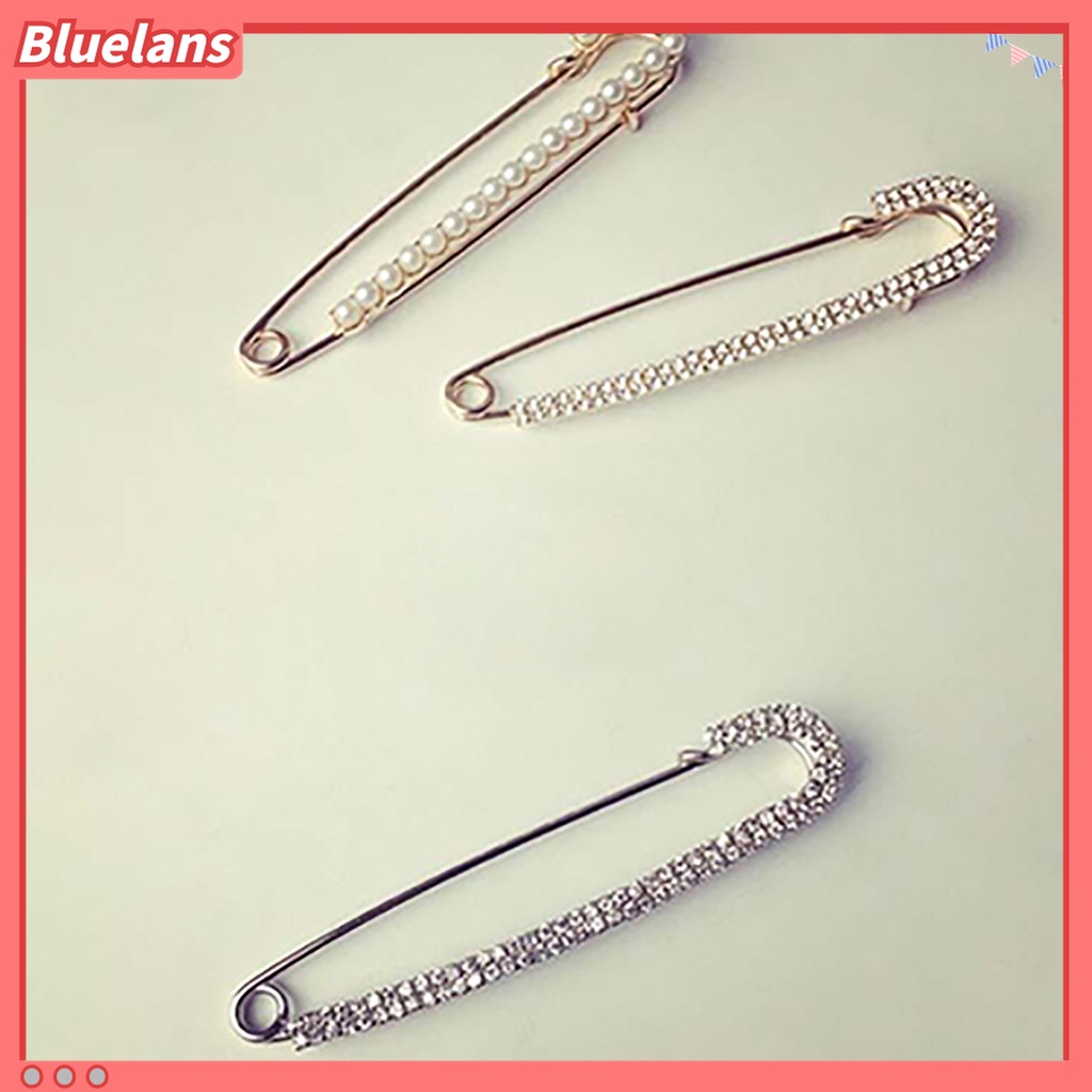 Bluelans 1Pc Bros Pin Besar Hias Mutiara Berlian Imitasi Untuk Wanita