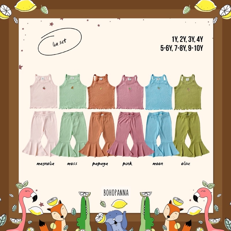 BOHOPANNA LIA SET setelan tank top celana panjang anak perempuan
