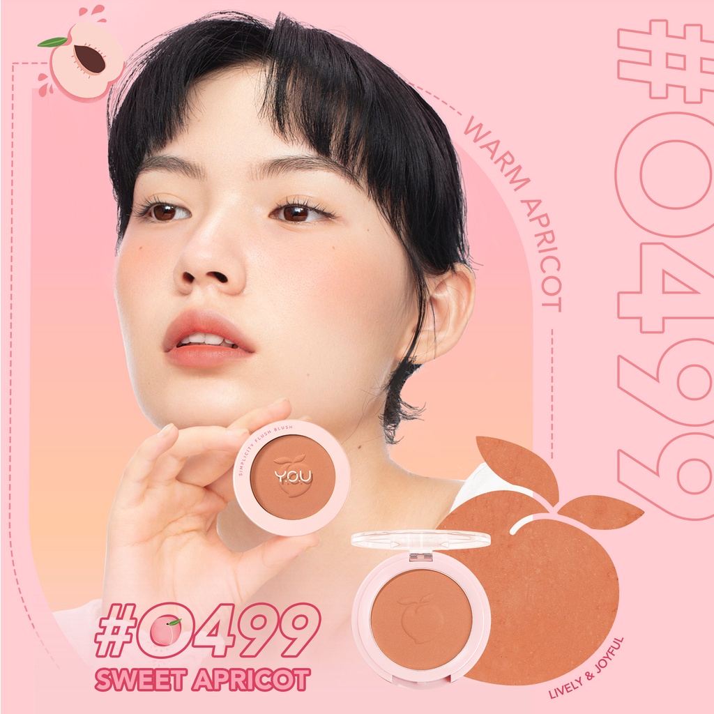 ★ BB ★ Y.O.U Simplicity Flush Blush | Natural Face Cheek | Pigmented Powder Blush On - YOU