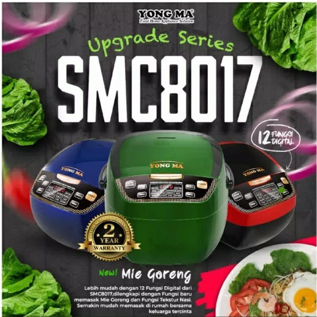 YONG MA Magic Com Digital Rice Cooker 2 LSMC 8017N Hitam/Biru/Hijau Yongma Digital