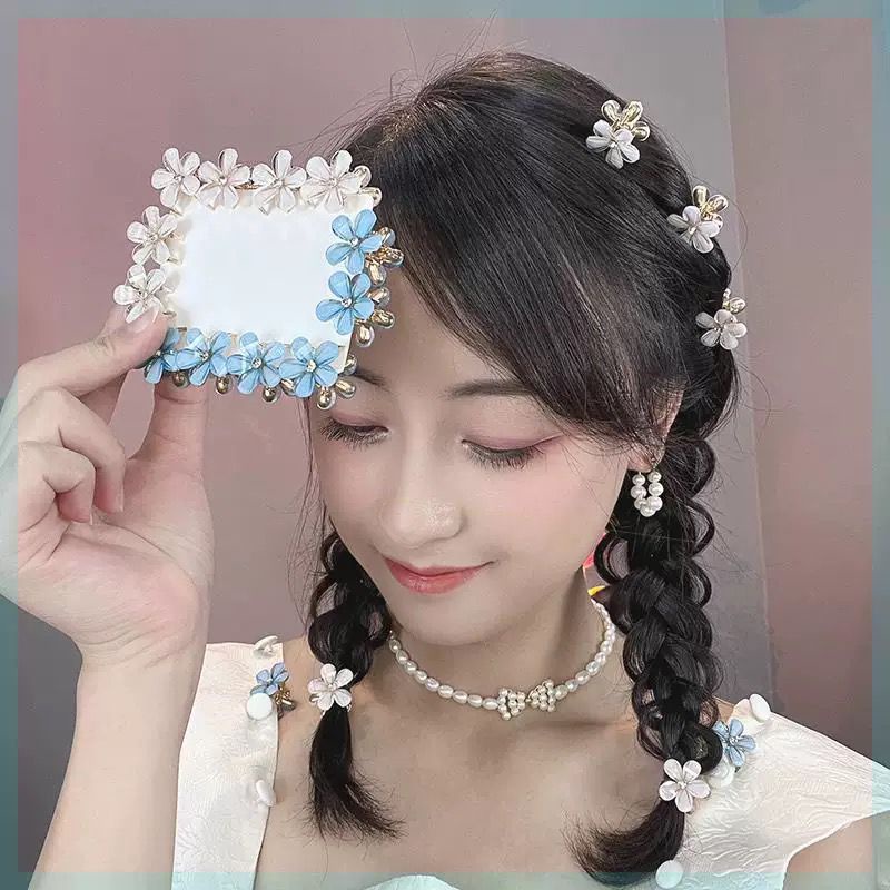 Jepit Mini Rambut Elegan Motif Mutiara Bunga Daisy Korean Style Import