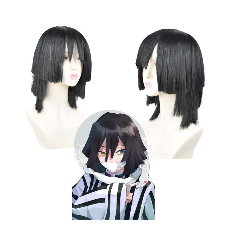 LOL-84 wig iguro obanai kimetsu no yaiba demon slayer rambut palsu cosplay karakter anime