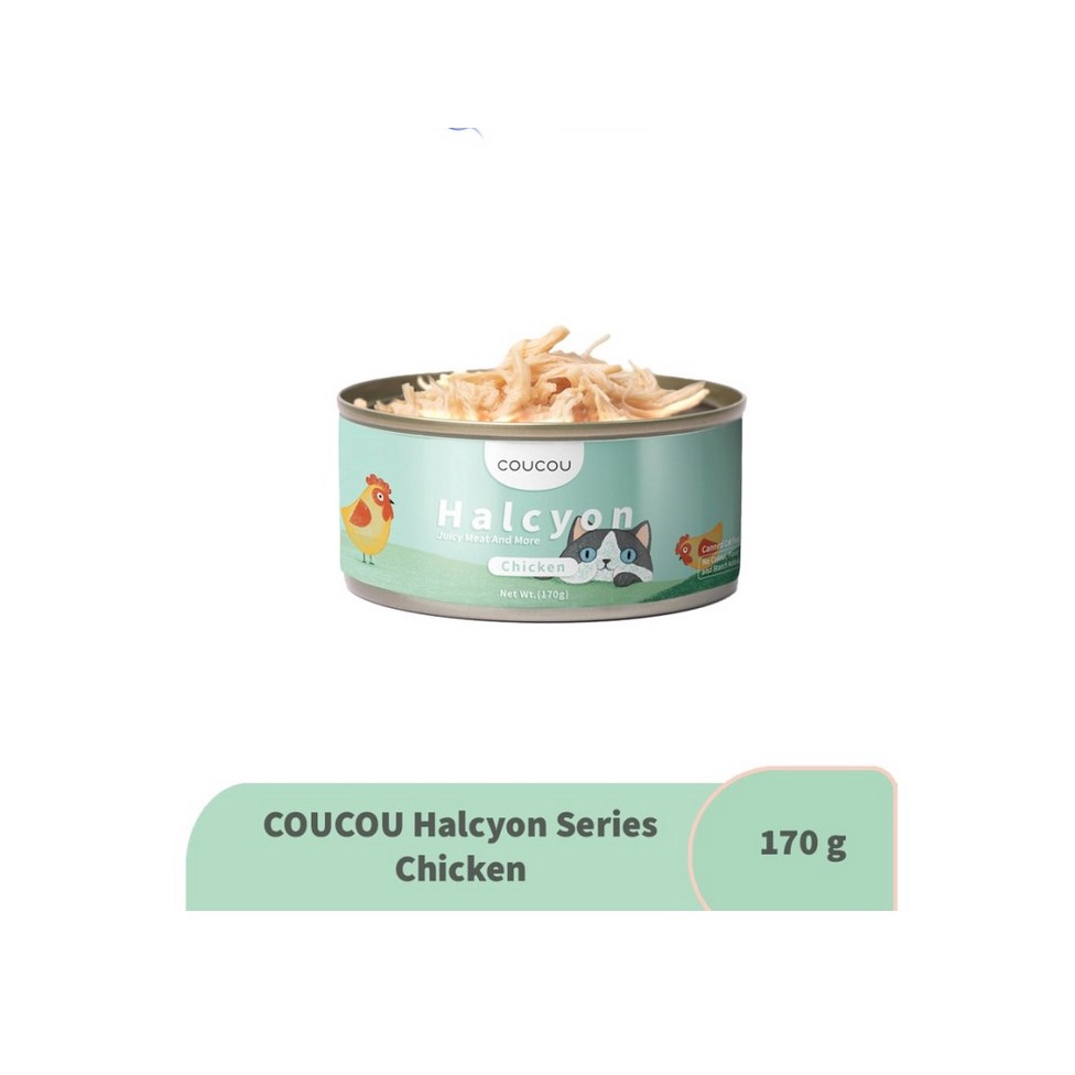 COUCOU Halycon Premium Wet Food Kaleng 170Gr Makanan Basah Kucing Cou Cou