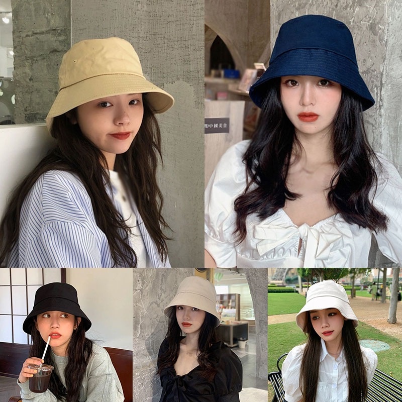 Topi Bucket Anti Angin Gaya Vintage Untuk Wanita