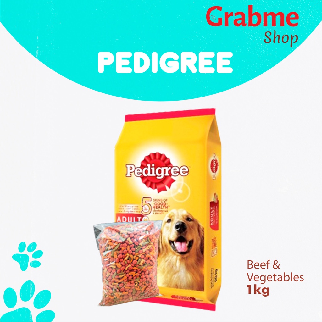 Makanan Anjing kering premium PEDIGREE 1kg - BEEF and VEGETABLE