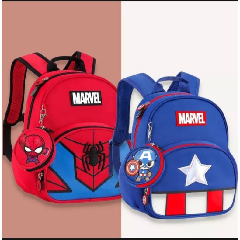 Tas Anak Sekolah TK SD Marvel Karakter Spiderman Tas Anak Laki-Laki