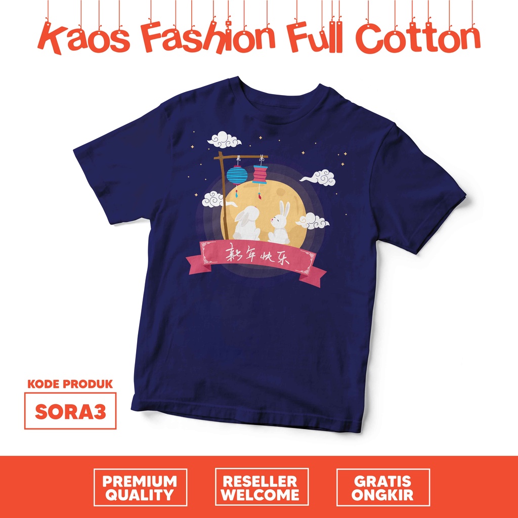 [KAOS DEWASA] sincia chinese new year imlek shio rabbit kelinci sora1 sora2 sora3