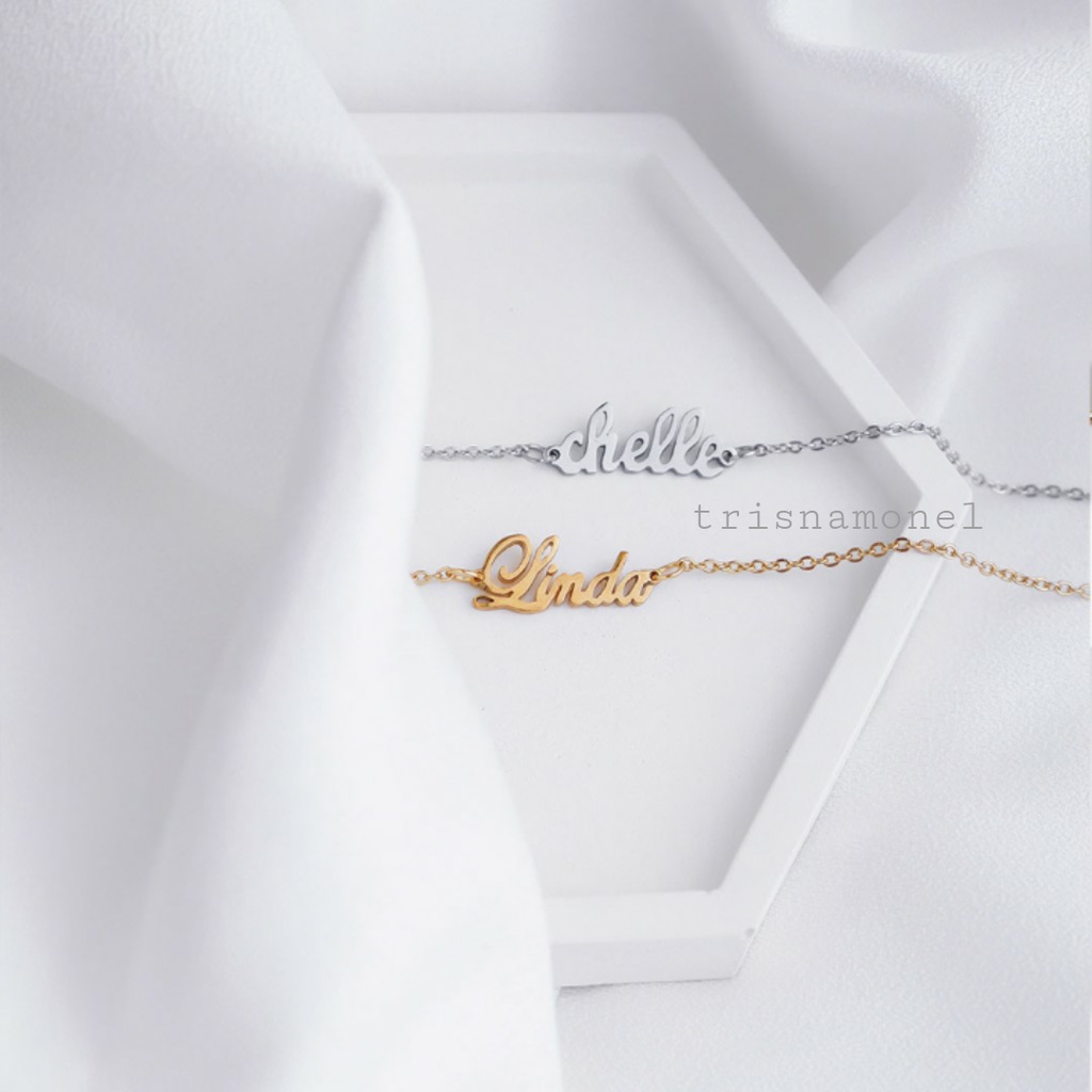 GELANG NAMA LAPIS EMAS DAN SILVER KEKINIAN