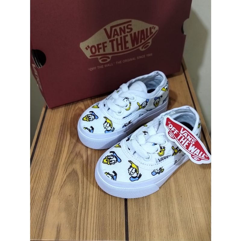 Sepatu Vans Autentik Donal bebek murah warna putih dan hitam lucu imut dan kece