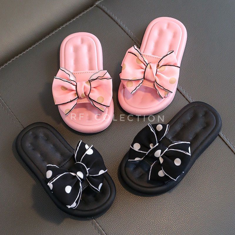 Sandal Selop Anak Perempuan Motif Pita Polkadot Sandal Pita Anak Perempuan Terbaru Sandal Anak Import
