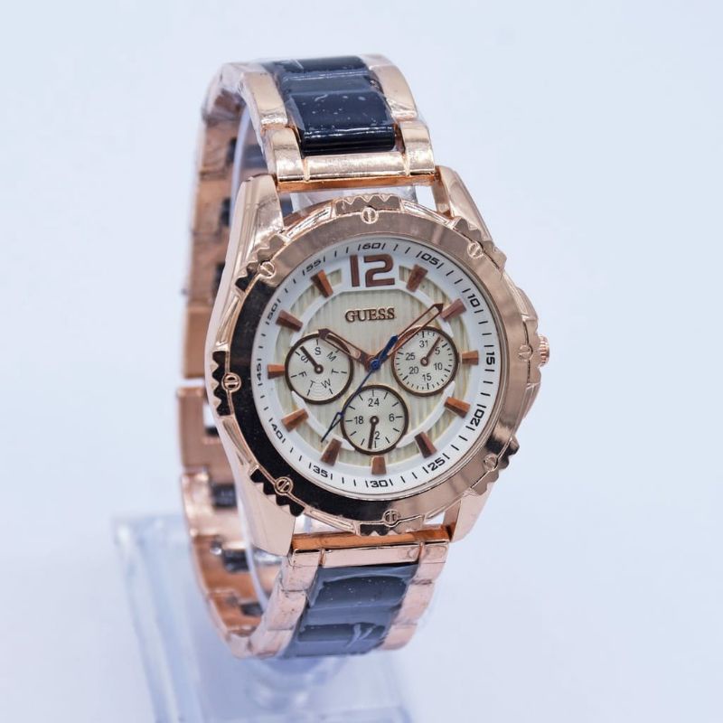 Jam Tangan Guess Fashion Rantai Pria Wanita Terlaris Kasual Big Sale