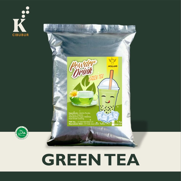 

rasa Green tea matcha Bubuk minuman / bubble powder drink Javaland 1kg