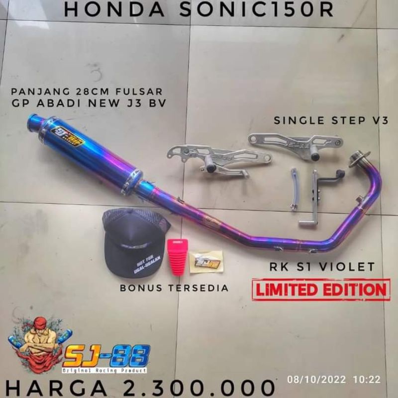 KNALPOT SJ88 HONDA SONIC GP ABADI NEW J3 BG RK S1 VIOLET