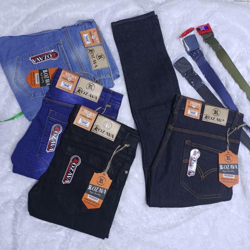 Celana Jeans Panjang Pria Distro Premium Slimfit Pensil Melar Denim Rozava