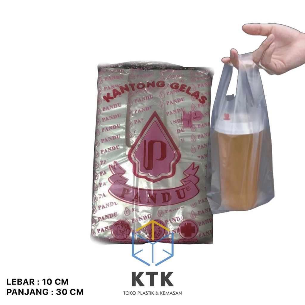 Kantong Plastik 1 Cup Pandu / Kresek Gelas Bening Transparan