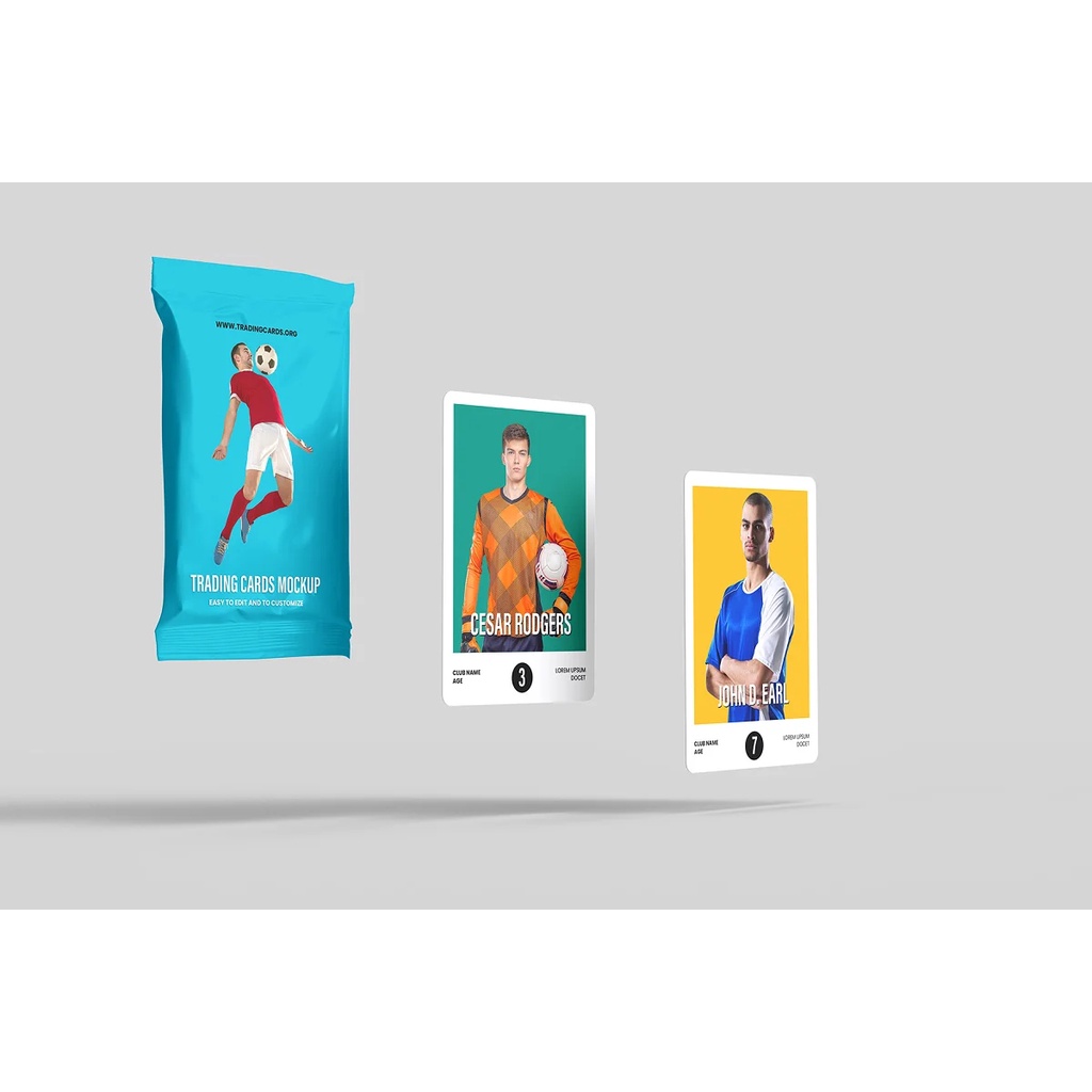Trading Cards Mockup 9 Views